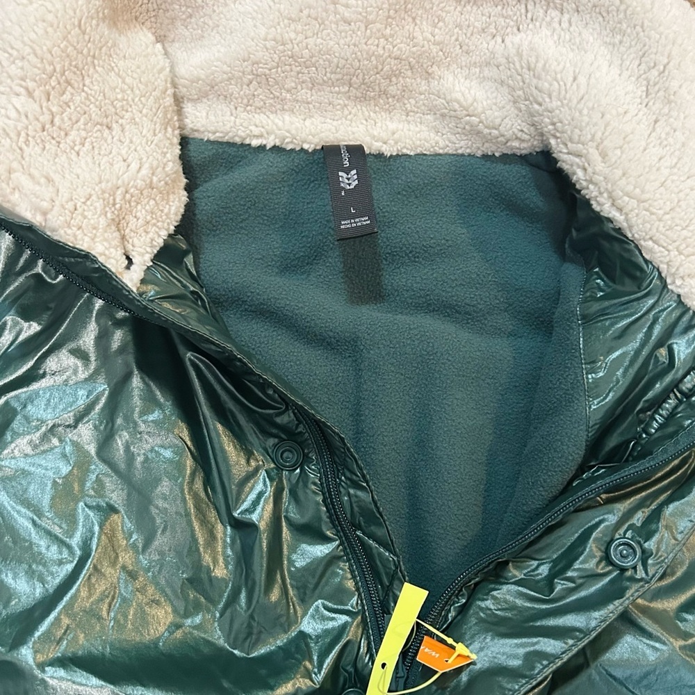 All in Motion Women’s Hooded Jacket Green Full Zip Sherpa Lined Size L NWT - Picture 5 of 6